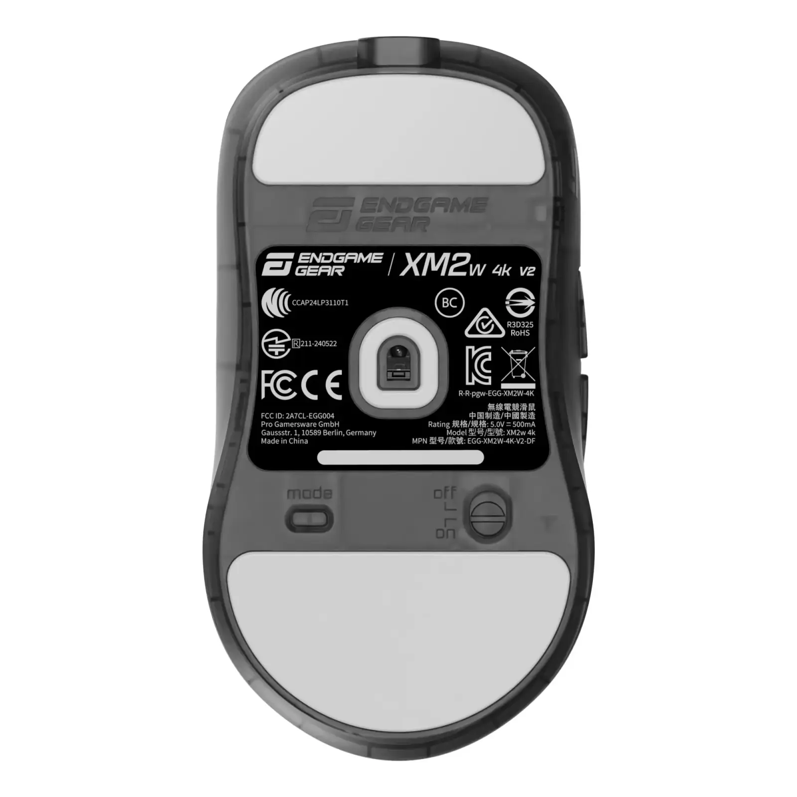 Миша ігрова бездротова Endgame Gear XM2w 4k v2, чорний (прозорий) (PGW-EG-MOU-081) UA