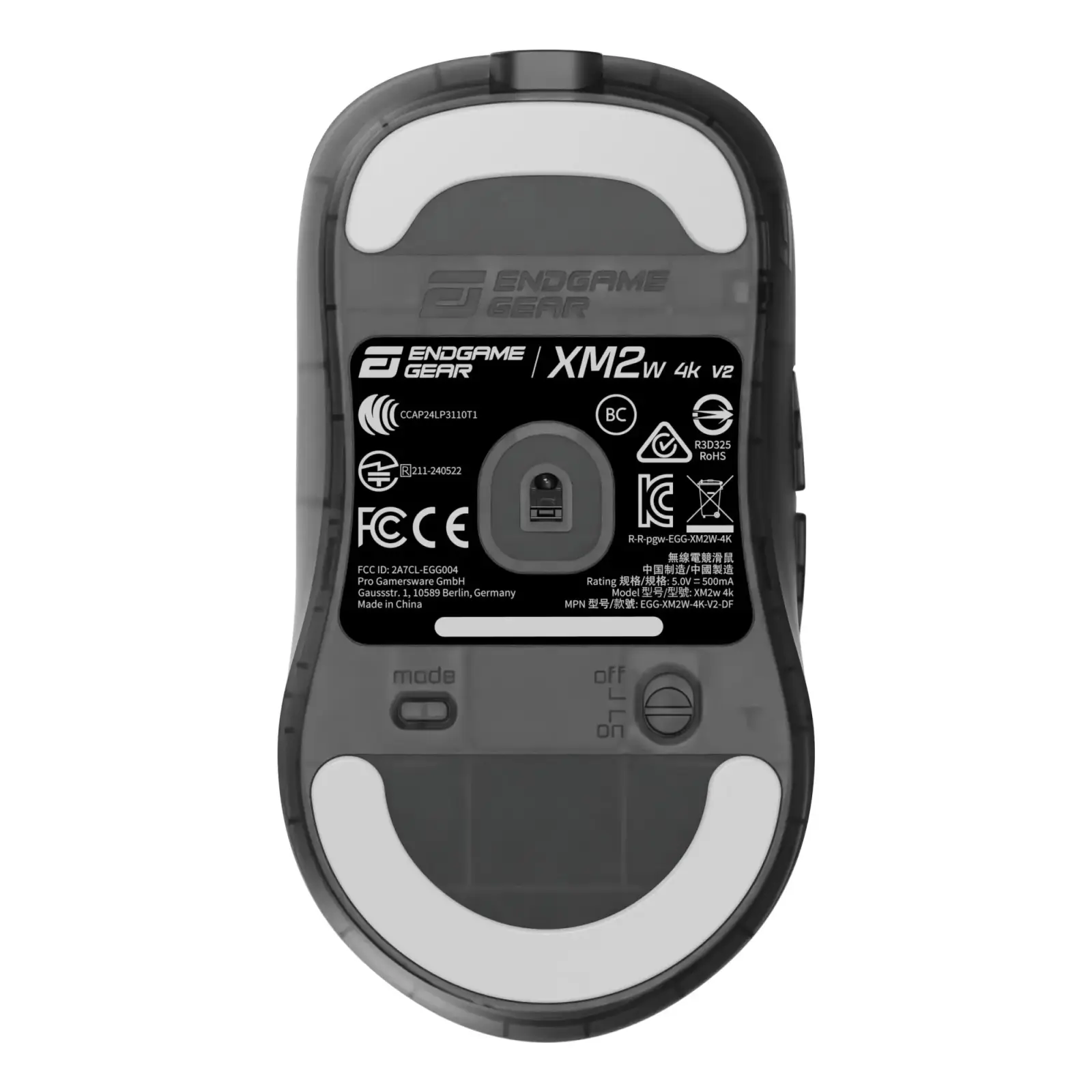 Миша ігрова бездротова Endgame Gear XM2w 4k v2, чорний (прозорий) (PGW-EG-MOU-081) UA