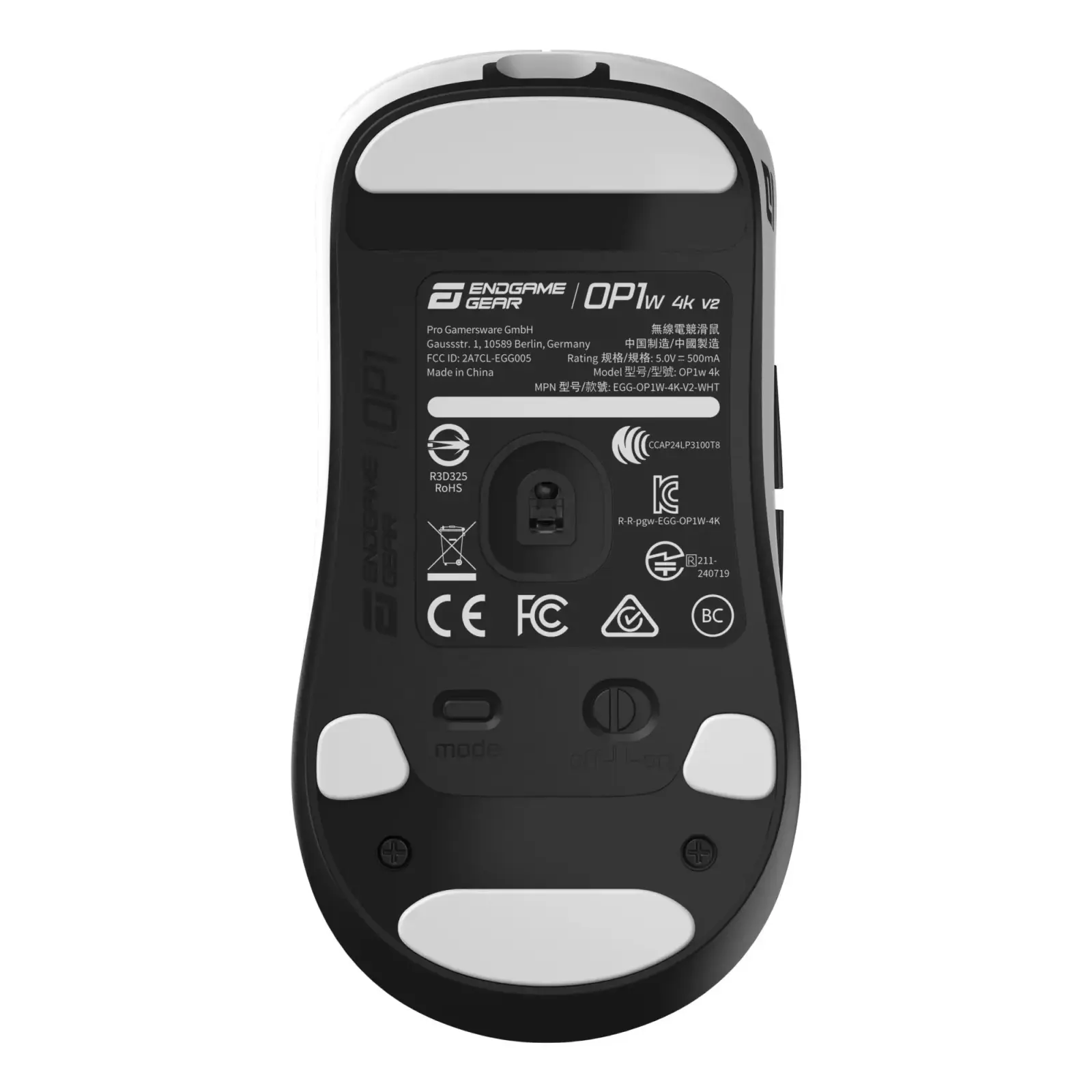 Миша ігрова бездротова Endgame Gear OP1w 4k v2, білий (PGW-EG-MOU-072) UA