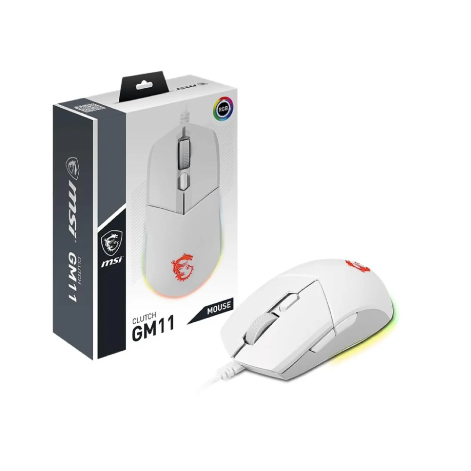 Мышь USB OPTICAL GAMING CLUTCH GM11 WHITE MSI UA