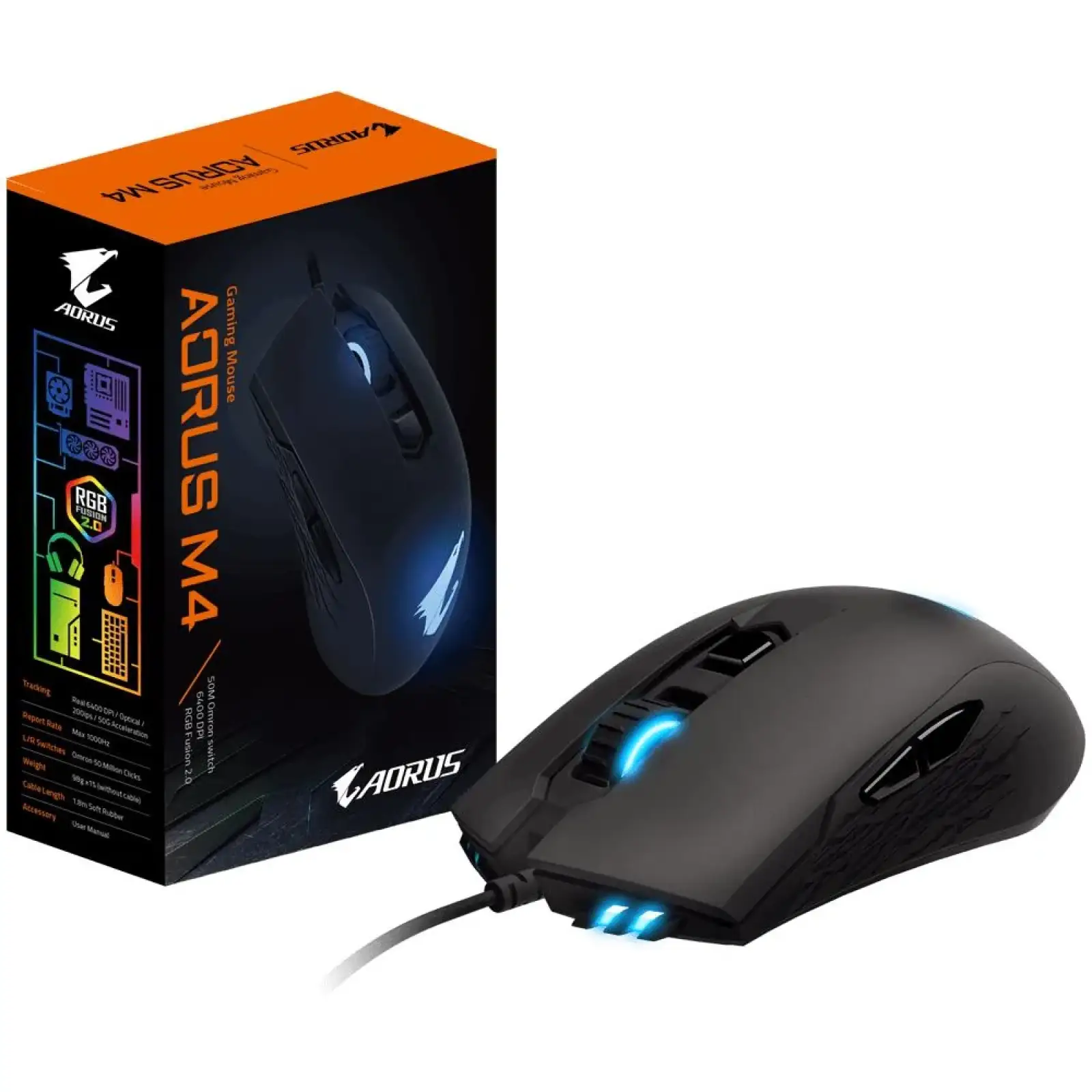 Миша USB OPTICAL BLACK AORUS M4 GIGABYTE UA