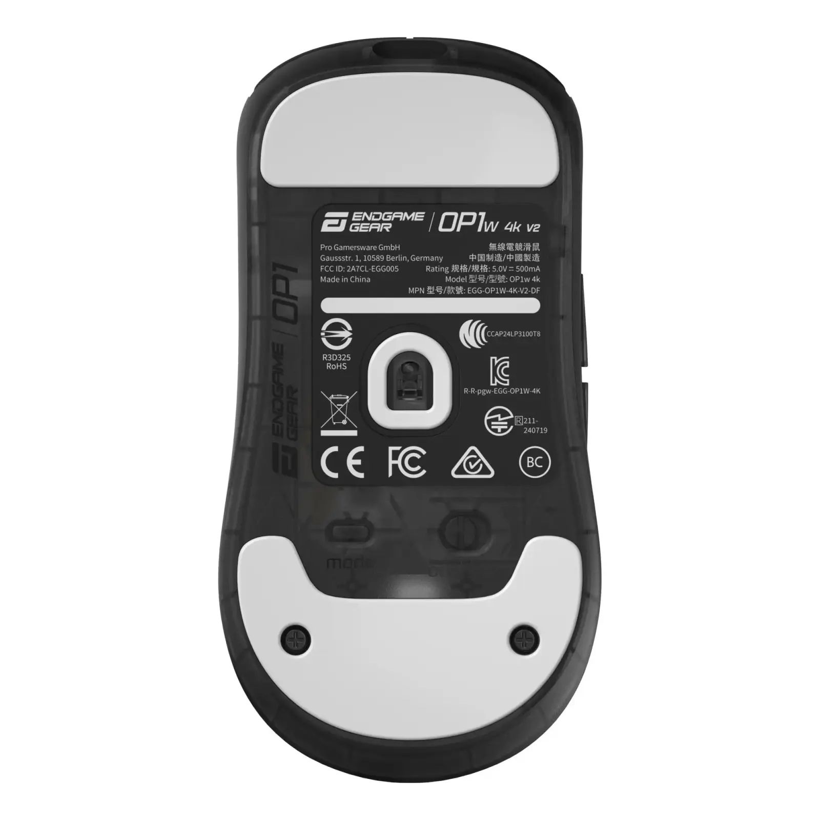 Миша ігрова бездротова Endgame Gear OP1w 4k v2, чорний (прозорий) (PGW-EG-MOU-073) UA