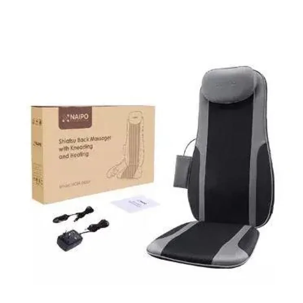 Масажна накидка на крісло NAIPO Neck & Back Massager з підігрівом, вібрацією та функцією масажу Шиатцу MGBK-2606H UA