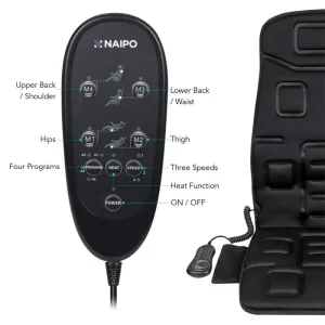 Масажна накидка на крісло NAIPO Portable Seat Cushion with Vibration and Heat з підігрівом та вібрацією (MGC-168) UA