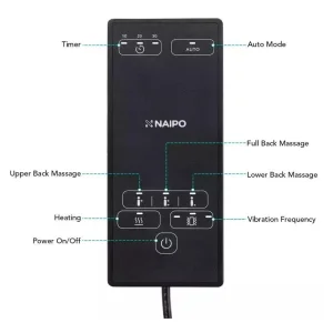 Масажна накидка на крісло NAIPO Neck & Back Massager з підігрівом, вібрацією та функцією масажу Шиатцу MGBK-2606H UA