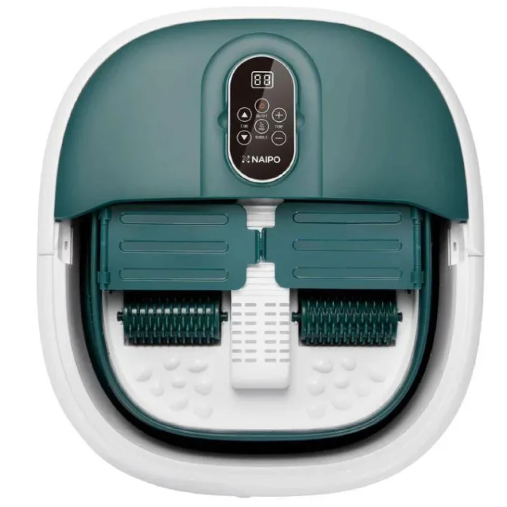 Спа-масажер NAIPO Foot Spa Massager для ніг з підігрівом, вібрацією та функцієюмасажу Шиатцу з дістанційним керуванням Green NPFT-SPA02 UA