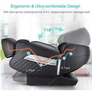 Масажне крісло Naipo MGC-A350 Full Body Music Massage Chair з масажем для ніг Black MGC-A350 UA