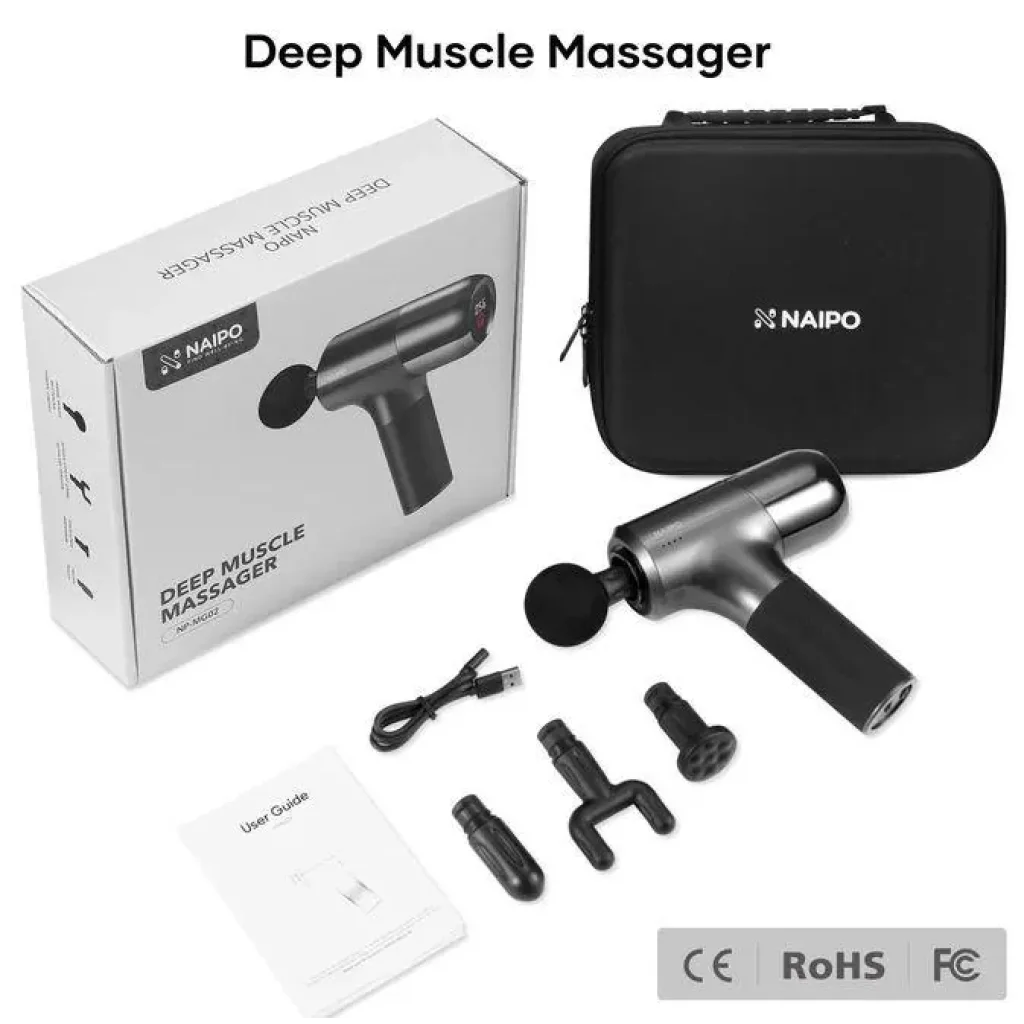 Масажер перкусійний ручний NAIPO Massage Gun для тіла без підігріву NP-MG02 UA