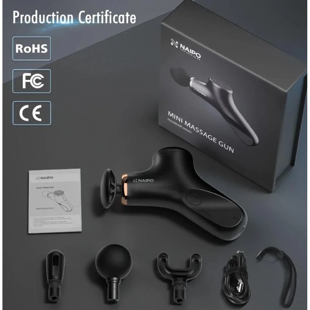 Масажер перкусійний ручний NAIPO new MINI Massage Gun для тіла без підігріву NP-MG01 UA