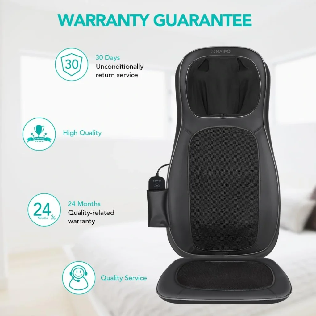 Масажна накидка на крісло Naipo Neck and Back з підігрівом і вібрацією MGBK-C2030 (Black) UA