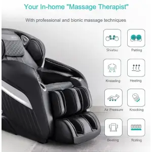 Масажне крісло Naipo MGC-A350 Full Body Music Massage Chair з масажем для ніг Black MGC-A350 UA