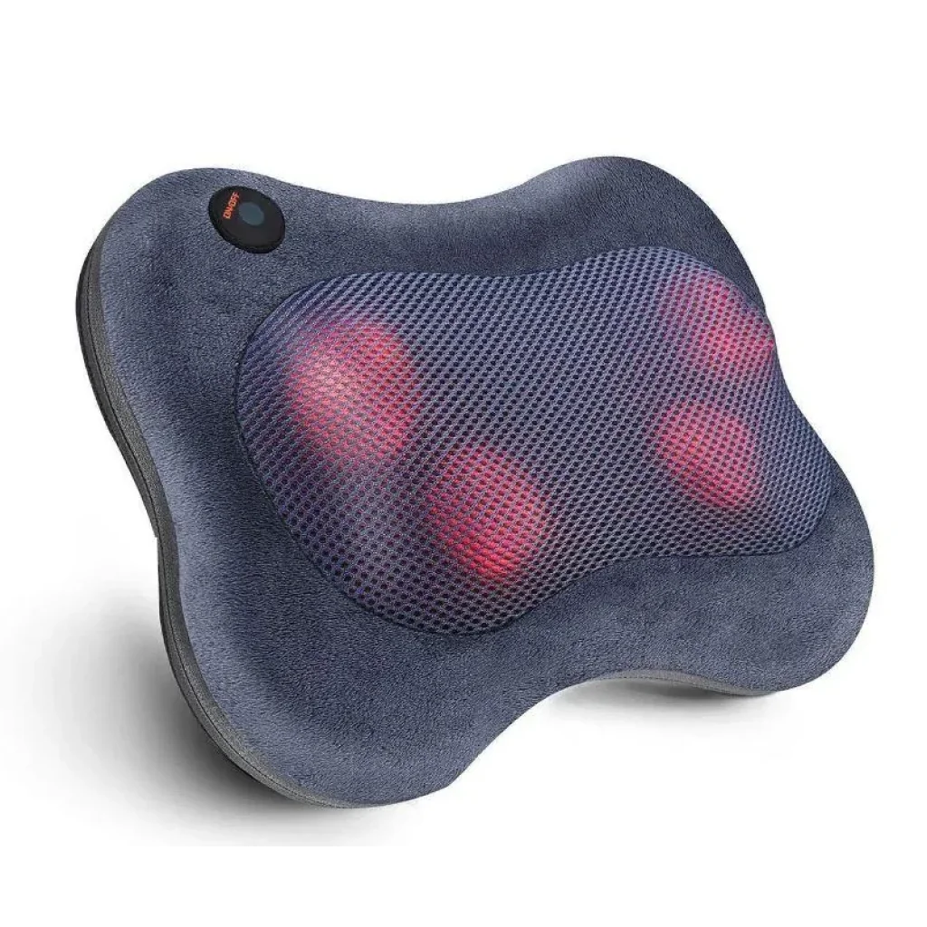 Масажна подушка NAIPO Back and Neck (Ultra-soft Plush Fabric) для спини та шиї з підігрівом та додатковою функцією масажу Шиатцу MGP-129M UA