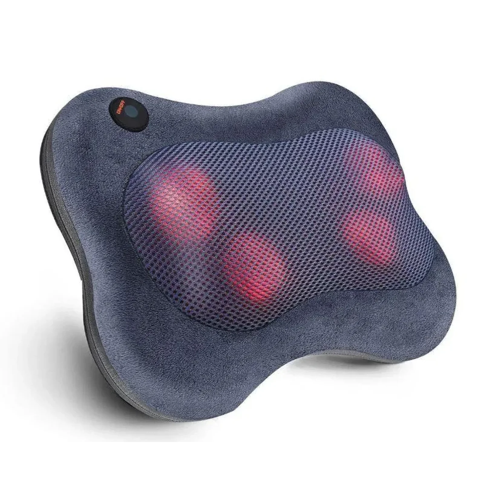 Масажна подушка NAIPO Back and Neck (Ultra-soft Plush Fabric) для спини та шиї з підігрівом та додатковою функцією масажу Шиатцу MGP-129M UA