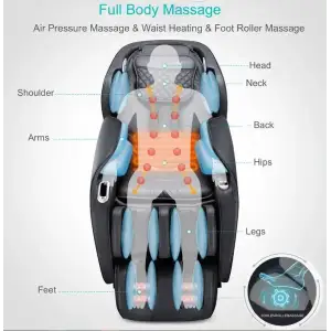 Масажне крісло Naipo MGC-A350 Full Body Music Massage Chair з масажем для ніг, колір Brown (MGC-A350) (MGC-A350(BROWN)) UA