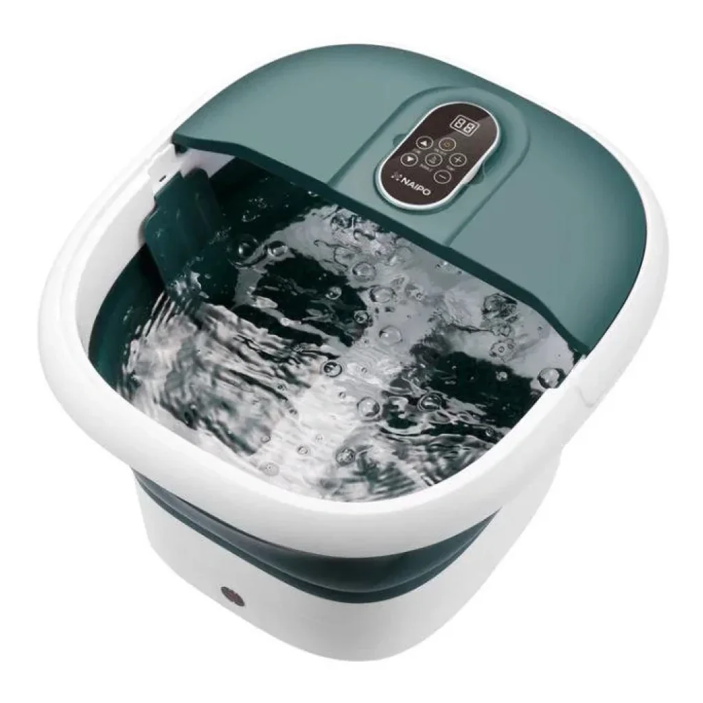 Спа-масажер NAIPO Foot Spa Massager для ніг з підігрівом, вібрацією та функцієюмасажу Шиатцу з дістанційним керуванням Green NPFT-SPA02 UA