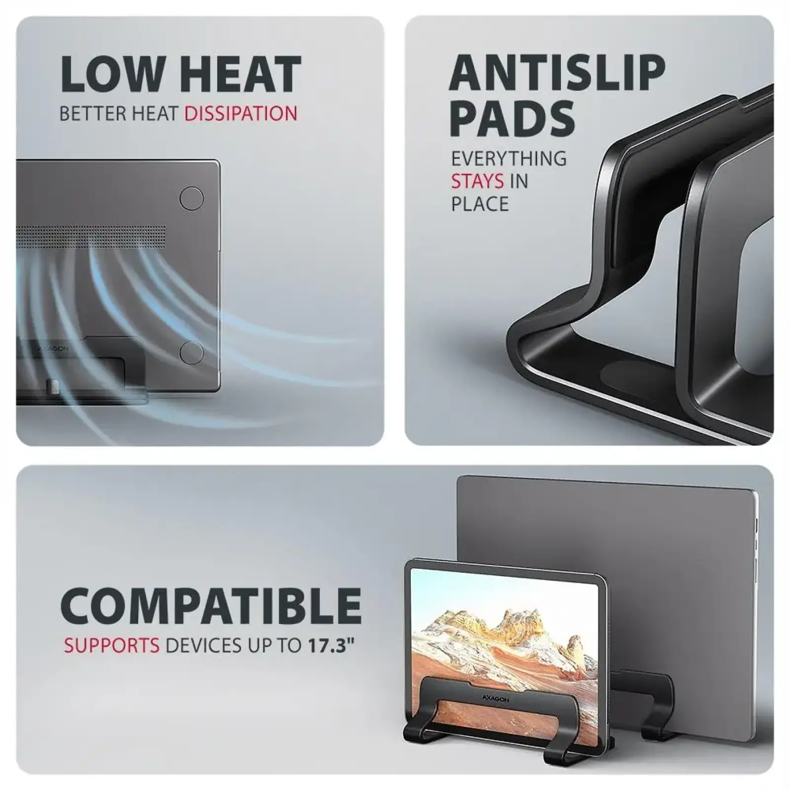 Вертикальна підставка для ноутбуків AXAGON STND-VB (розмір 10