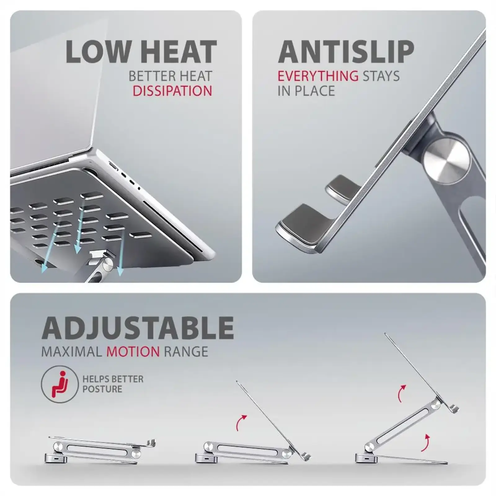 Підставка для ноутбуків AXAGON HMC-STND USB-C 5Гбіт/с алюмінієва підставка - HUB 7in1 UA