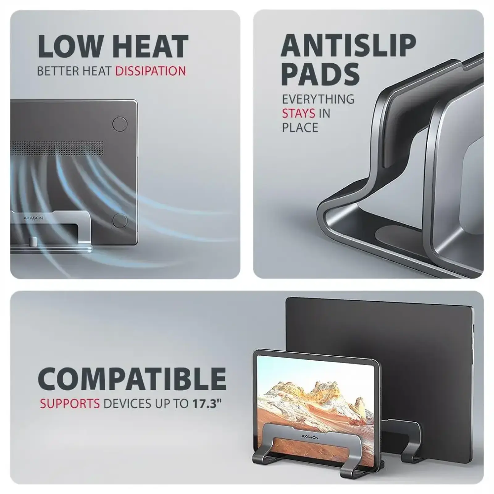 Вертикальна підставка для ноутбуків AXAGON STND-VG (розмір 10