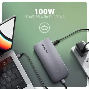 Хаб концентратор AXAGON HMC-12GM2 USB-C 10 Гбіт/с GEN2COMBO 12-в-1 PD 100W, Сірий UA