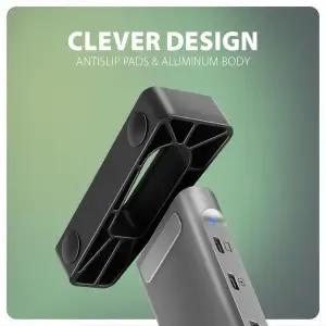 Хаб концентратор AXAGON HMC-10HLS USB-C 5Гбіт/с 9in1 hub, сірий UA