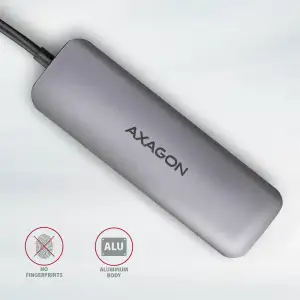 Хаб концентратор AXAGON HMC-5 SuperSpeed USB-C COMBO 5in1 hub, Сірий UA