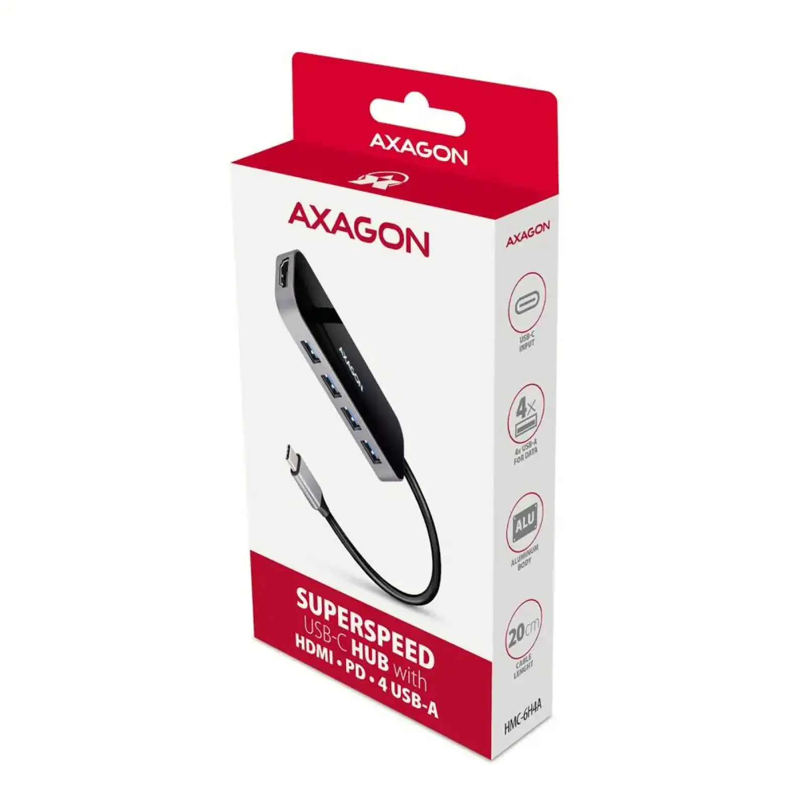 Концентратор USB-C 6IN1 0.2M HMC-6H4A AXAGON UA