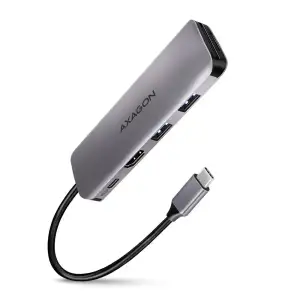 Хаб концентратор AXAGON HMC-5 SuperSpeed USB-C COMBO 5in1 hub, Сірий UA