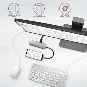 Хаб концентратор AXAGON HMC-5 SuperSpeed USB-C COMBO 5in1 hub, Сірий UA