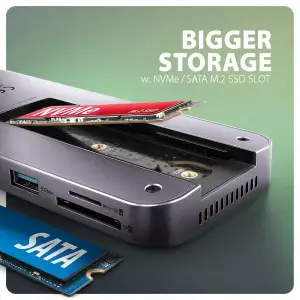 Хаб концентратор AXAGON HMC-12GM2 USB-C 10 Гбіт/с GEN2COMBO 12-в-1 PD 100W, Сірий UA