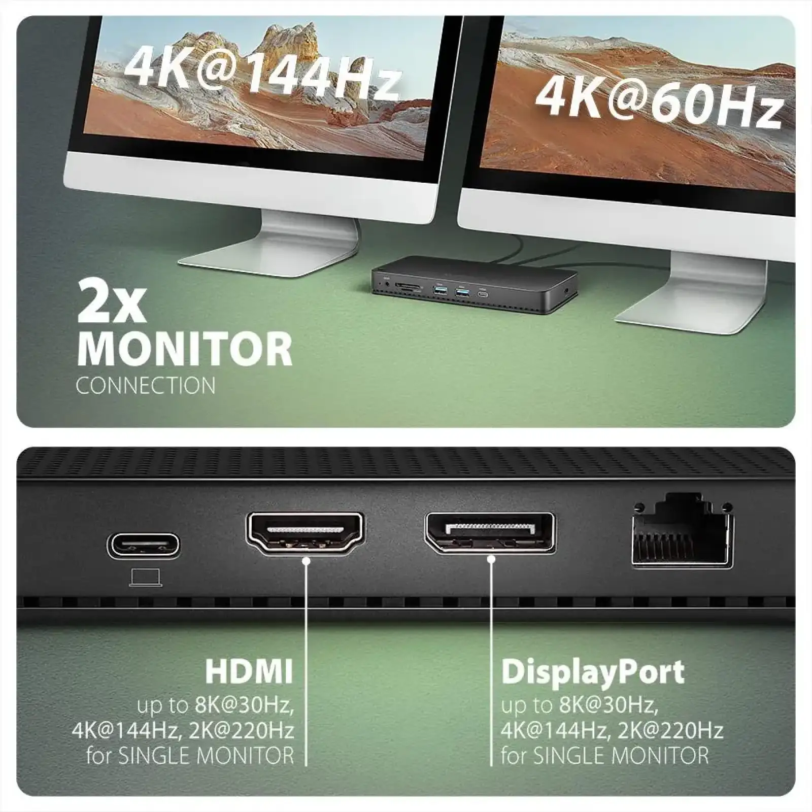 Хаб концентратор AXAGON HMC-U4 USB4 40Гбіт/с DUAL 4K DISPLAY 12in1, Чорний UA