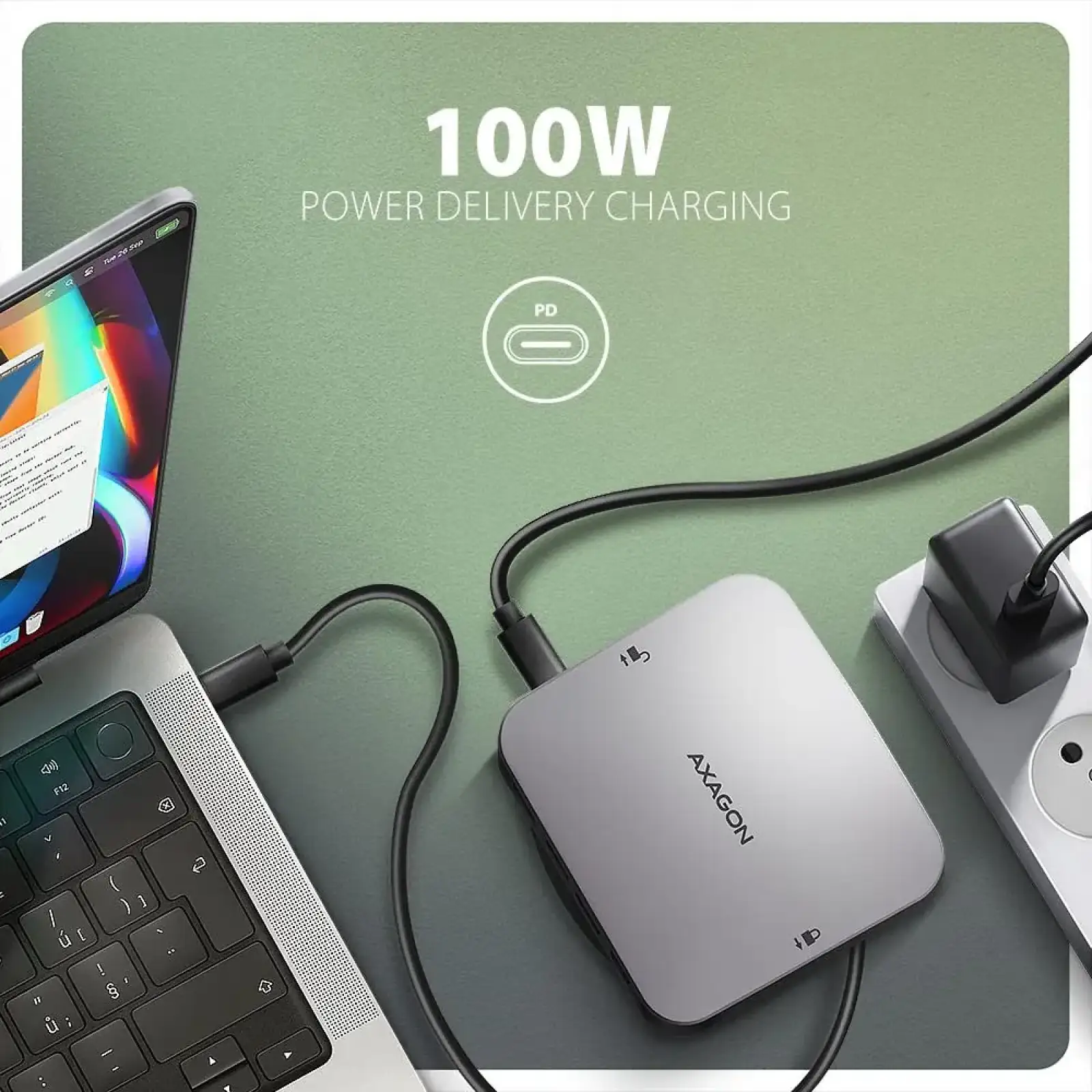 Хаб концентратор AXAGON HMC-UFO USB-C 10Гбіт/с UFO 9in1 hub, Сірий UA