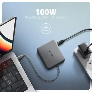 Хаб концентратор AXAGON HMC-5HL USB-C 5Гбіт/с SuperSpeed 5in1 hub, Сірий UA