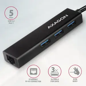 Хаб концентратор AXAGON HMC-GL3A SuperSpeed USB-C hub + gigabit LAN UA