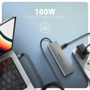 Хаб концентратор AXAGON HMC-5HL USB-C 5Гбіт/с SuperSpeed 5in1 hub, Сірий UA