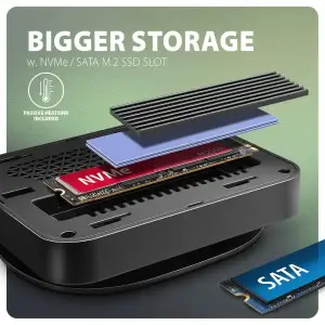 Хаб концентратор AXAGON HMC-UFO USB-C 10Гбіт/с UFO 9in1 hub, Сірий UA