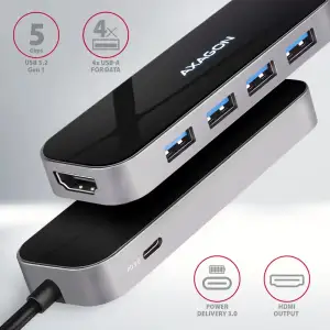 Концентратор USB-C 6IN1 0.2M HMC-6H4A AXAGON UA