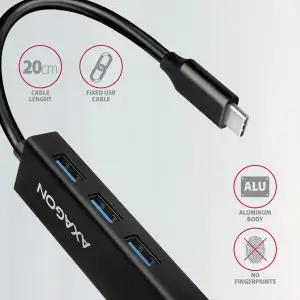 Хаб концентратор AXAGON HMC-GL3A SuperSpeed USB-C hub + gigabit LAN UA