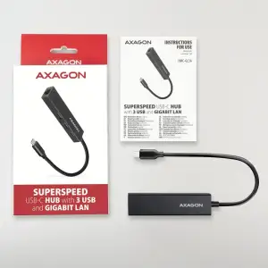Хаб концентратор AXAGON HMC-GL3A SuperSpeed USB-C hub + gigabit LAN UA