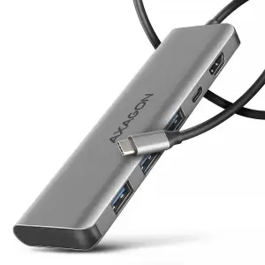 Хаб концентратор AXAGON HMC-5HL USB-C 5Гбіт/с SuperSpeed 5in1 hub, Сірий UA