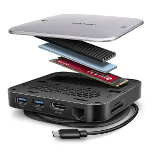 Хаб концентратор AXAGON HMC-UFO USB-C 10Гбіт/с UFO 9in1 hub, Сірий UA