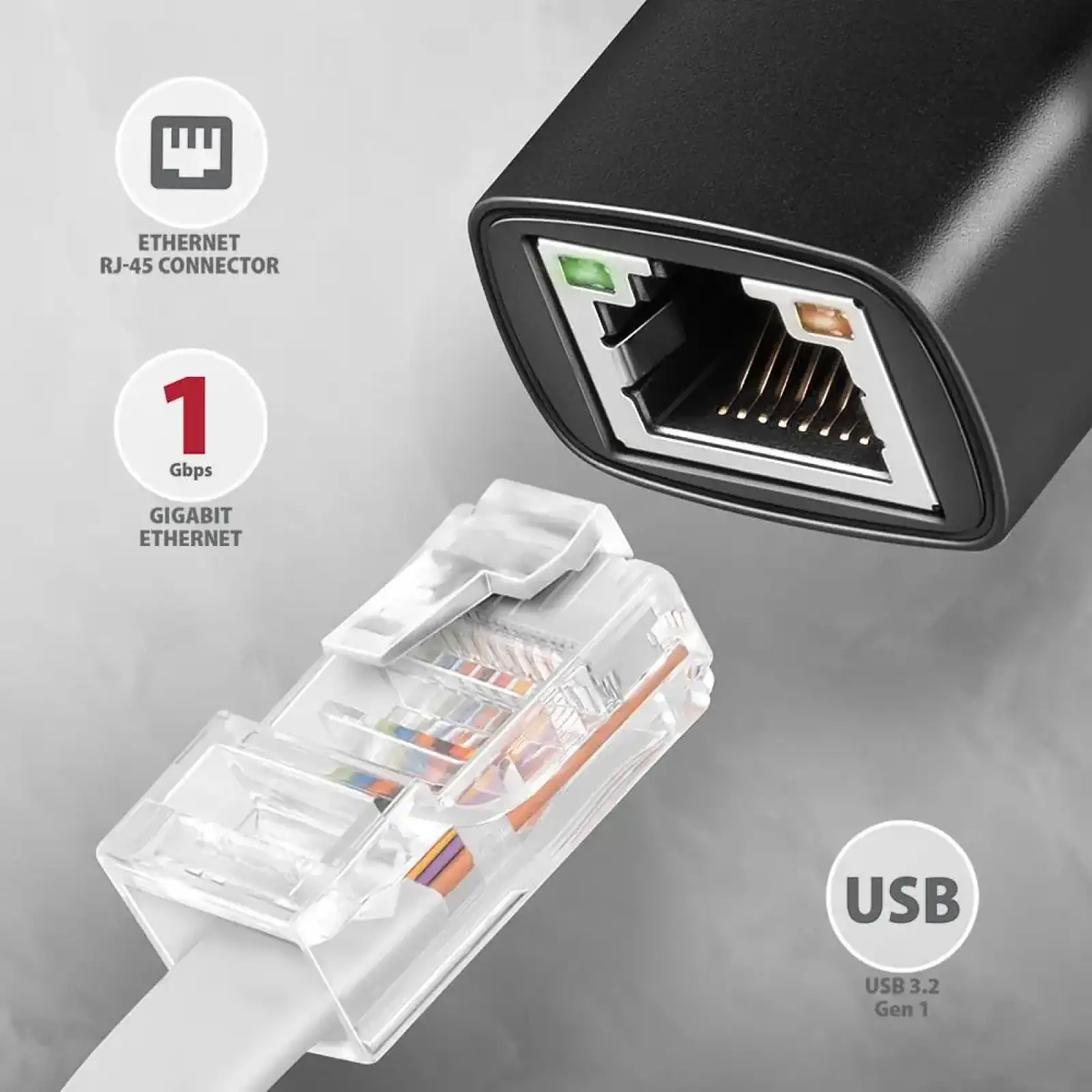 СЗУ AXAGON ADE-ARC USB-C 1 gigabit, чорний UA