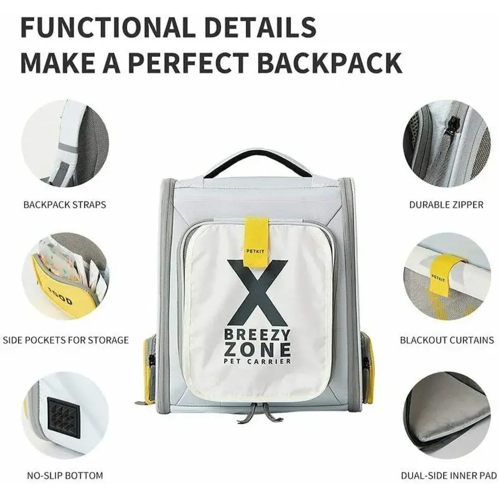 Рюкзак-переноска X ZONE GREY P7703 PETKIT (P7703 GREY) UA