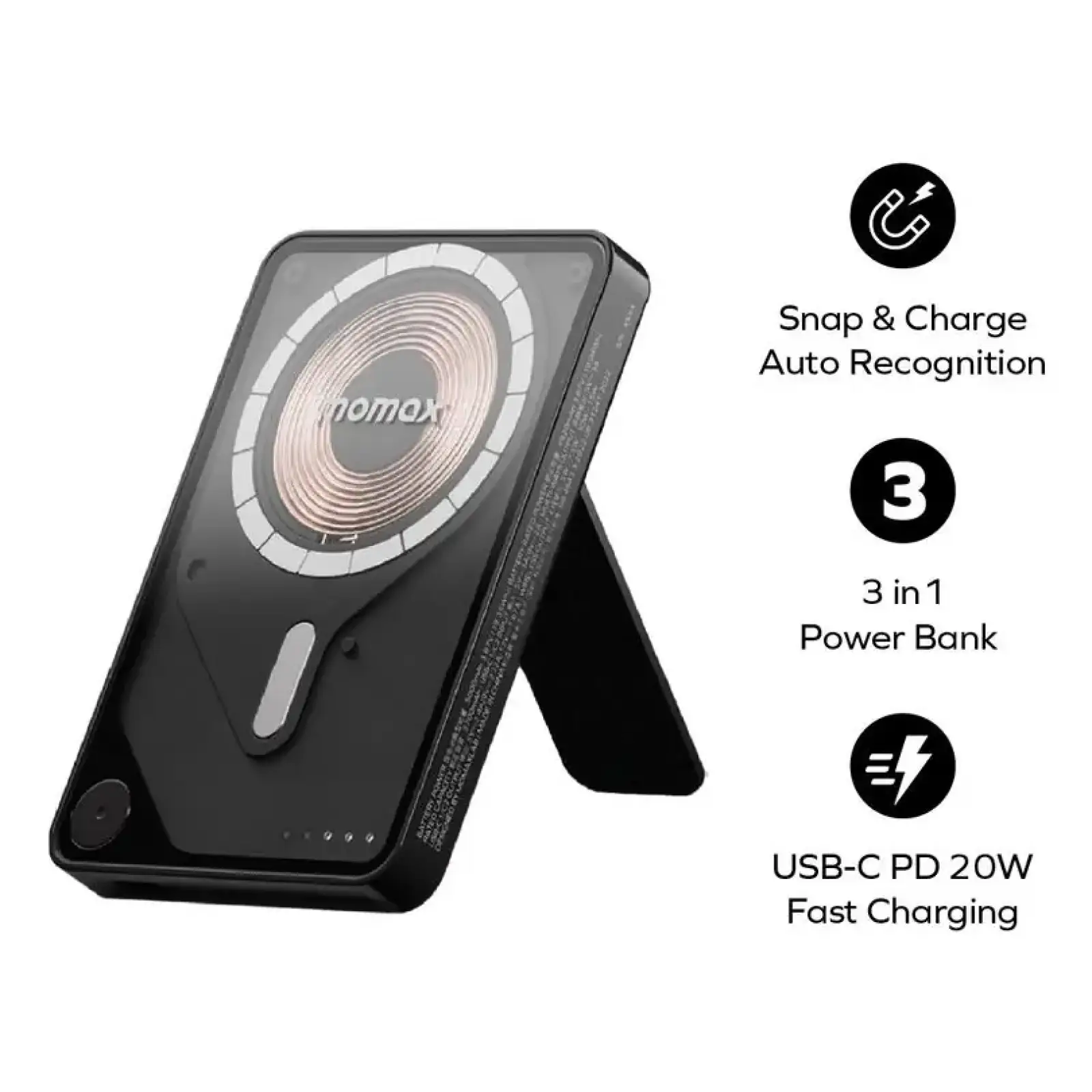 Зовнішній акумулятор WRL 5000MAH BLACK IP131HKD MOMAX UA