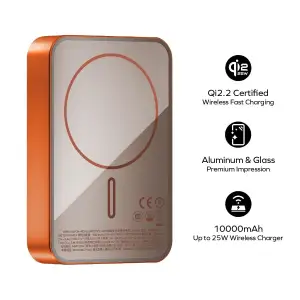 Зовнішній акумулятор WRL 10000MAH SOLAR ORANGE IP168Q22M MOMAX UA