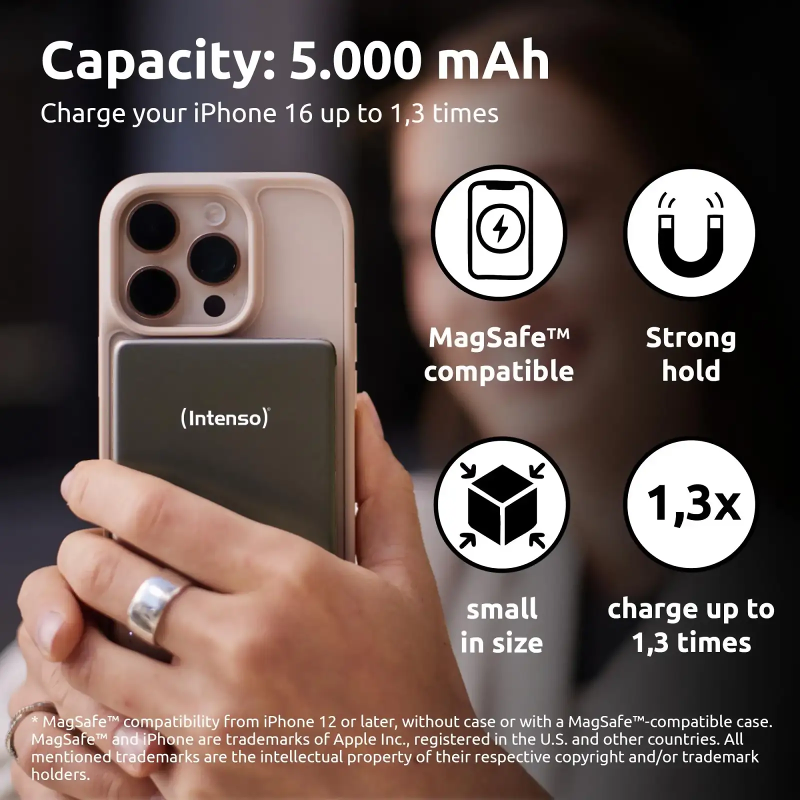 Зовнішній акумулятор USB 5000MAH MAG GREY MW5000 7344024 INTENSO UA