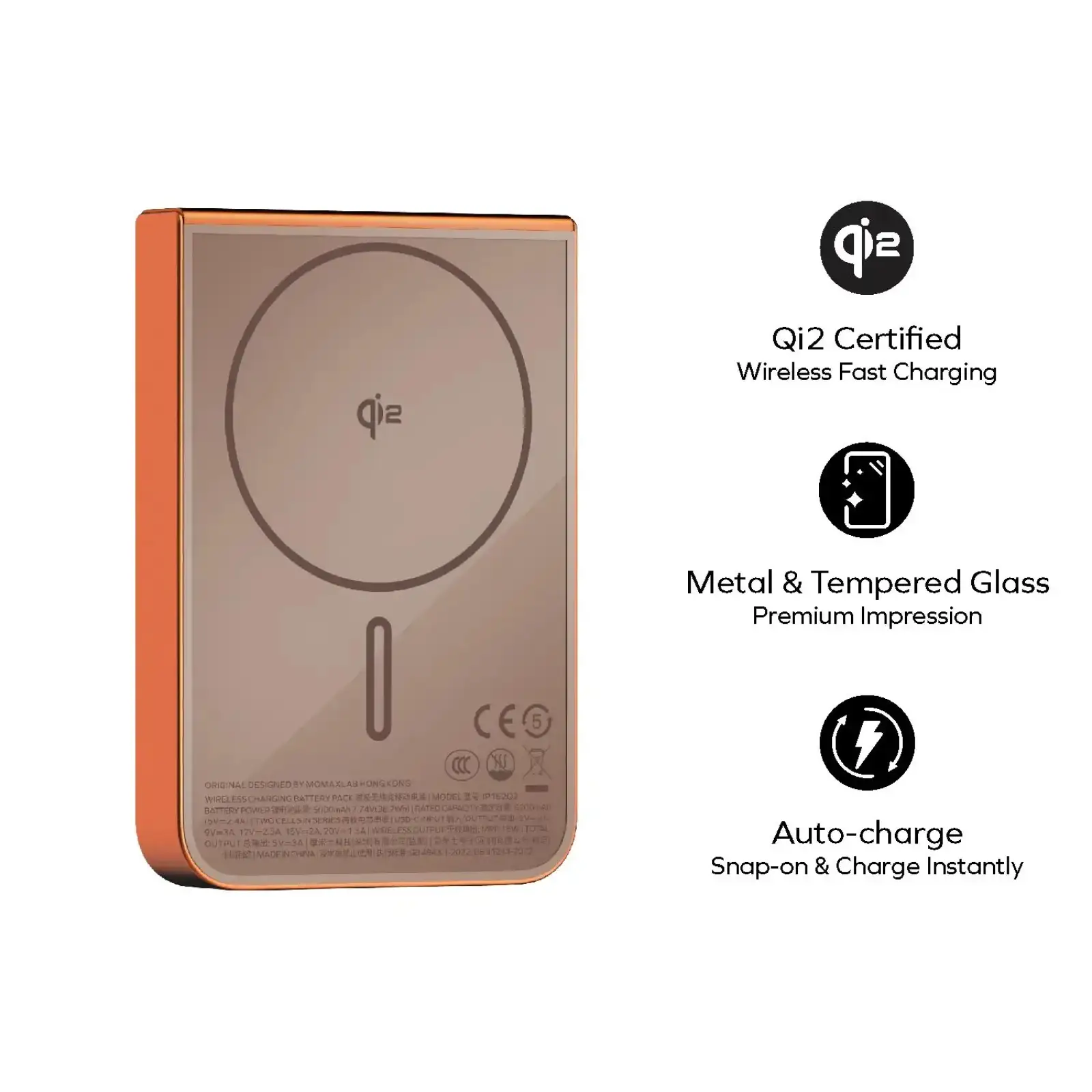 Зовнішній акумулятор WRL 10000MAH ORANGE IP162Q2M MOMAX UA