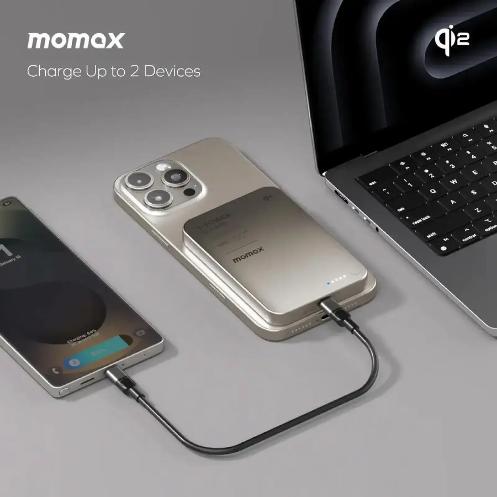 Зовнішній акумулятор WRL 5000MAH TITANIUM IP129Q2L MOMAX UA
