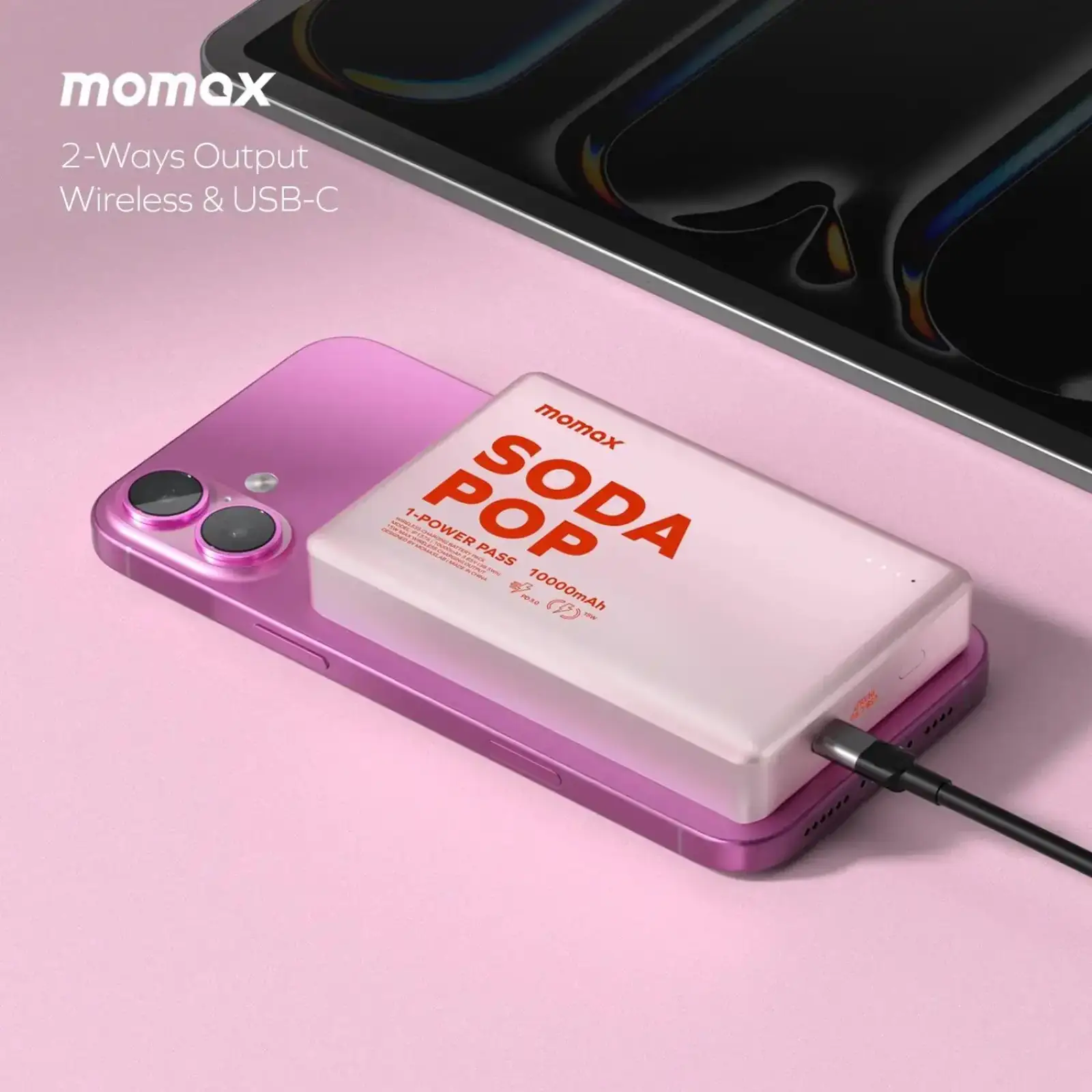 Зовнішній акумулятор WRL 10000MAH PINK IP137AP2 MOMAX UA