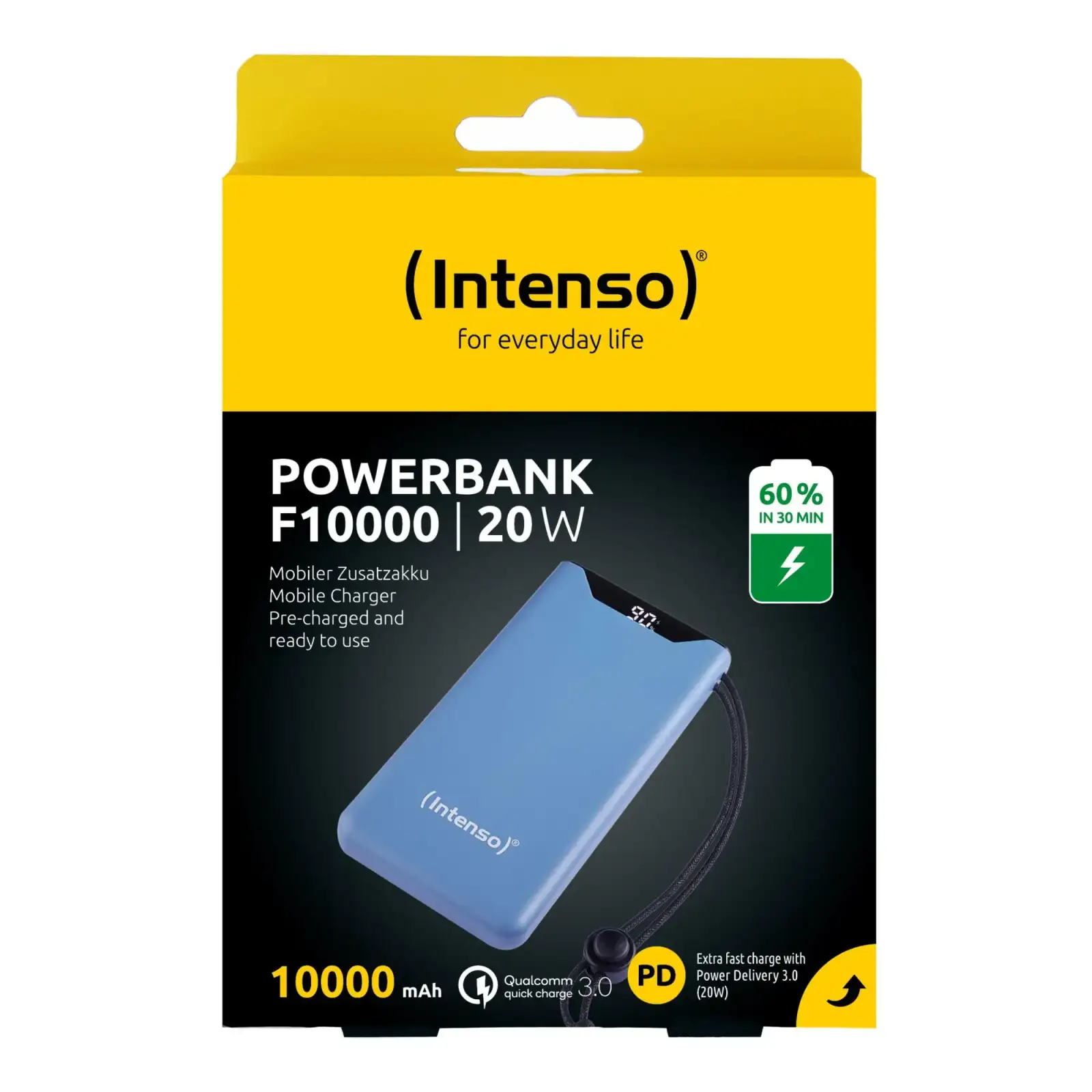 Зовнішній акумулятор USB 10000MAH QC3.0 BLUE F10000 7332035 INTENSO UA