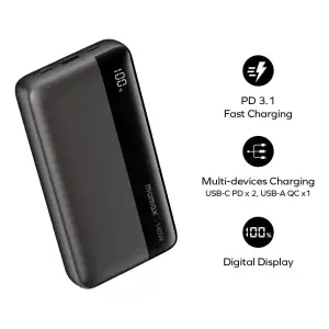Зовнішній акумулятор USB-C 25000MAH BLACK IP150D MOMAX UA